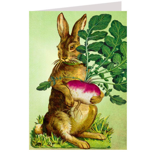 Bunny and Turnip Easter Card ~ England